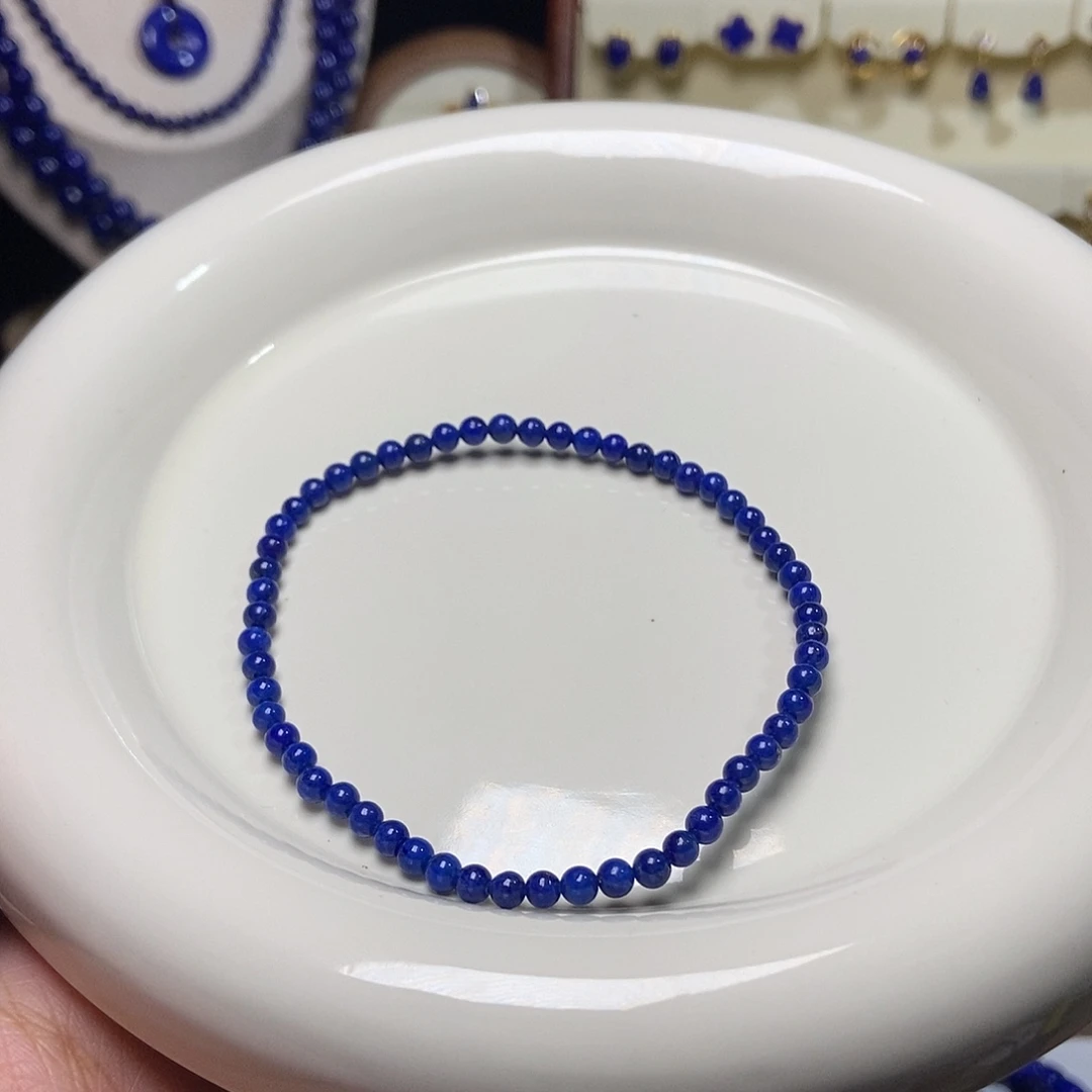 武***主青金石未镶嵌3.5mm+小米珠手串