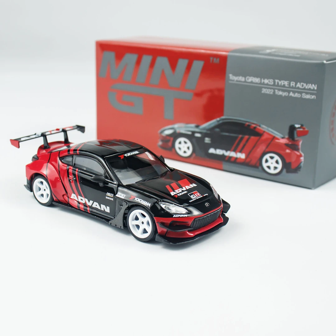 【拆封展车】MINIGT车模1:64合金956号丰田GR86ADVAN摆件汽车模型