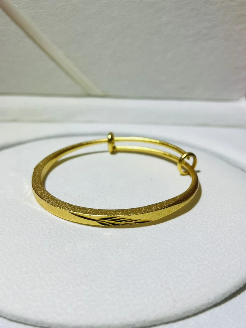 足银手镯 满福   高级定制树叶推拉手镯1102