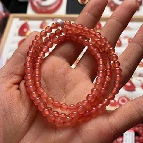 菱锰矿（红纹石）手绳未镶嵌
