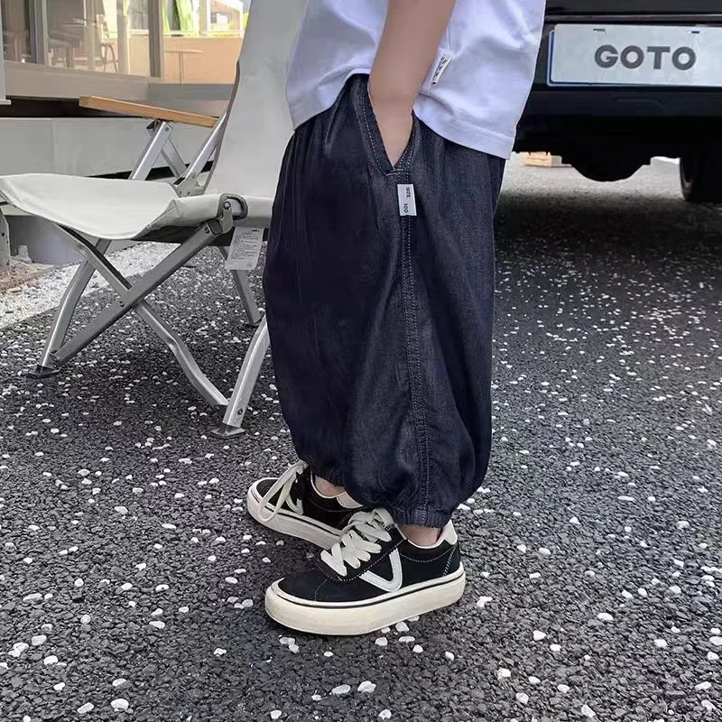 男童夏季薄款速干裤儿童韩版九分裤女童宽松休闲裤洋气百搭防蚊裤