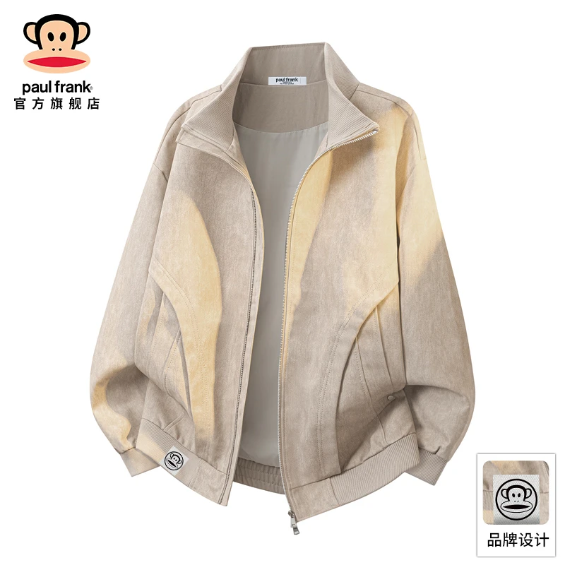 paul frank/大嘴猴设计感立领夹克外套男士秋冬新款潮牌宽松上衣