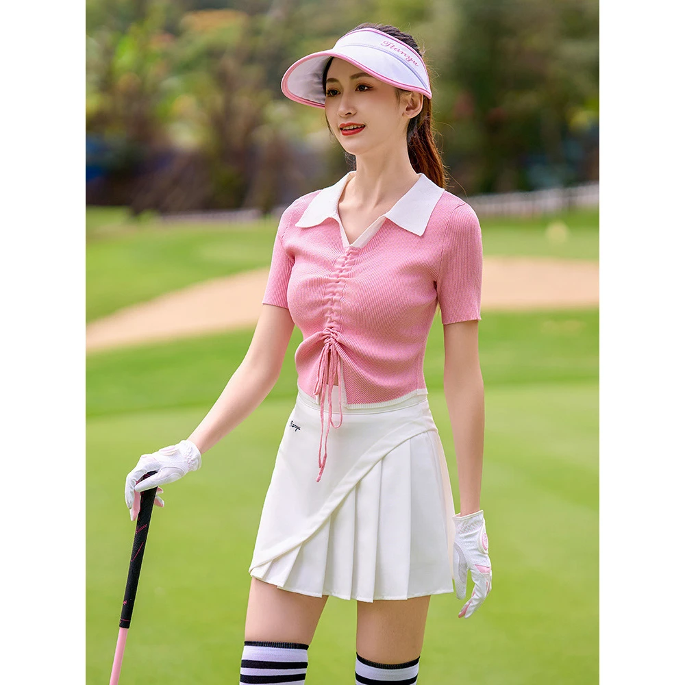 夏季透气显瘦短袖T恤女款高尔夫polo衫户外运动休闲百搭修身韩版