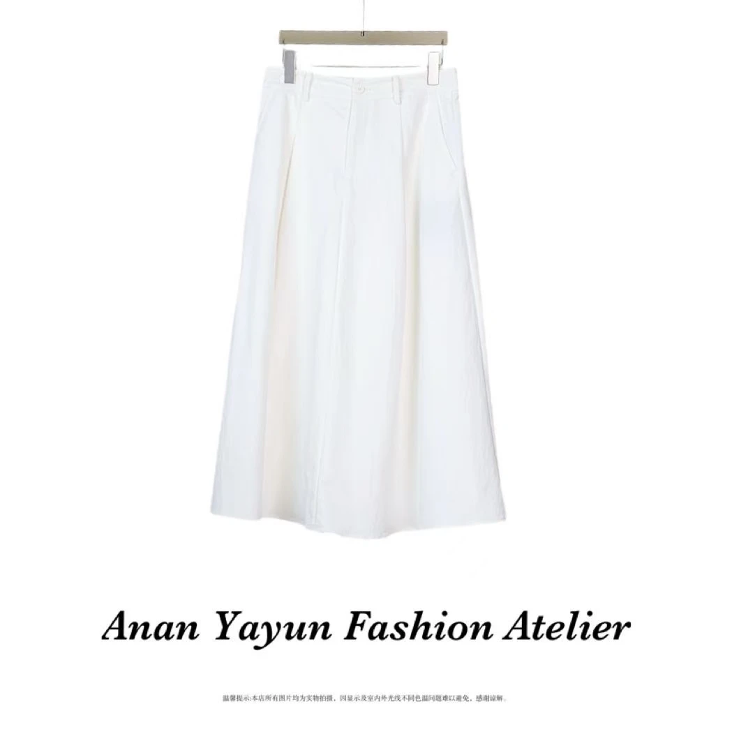 优雅简约百搭女神范小众设计半身裙气质高腰时尚纯色