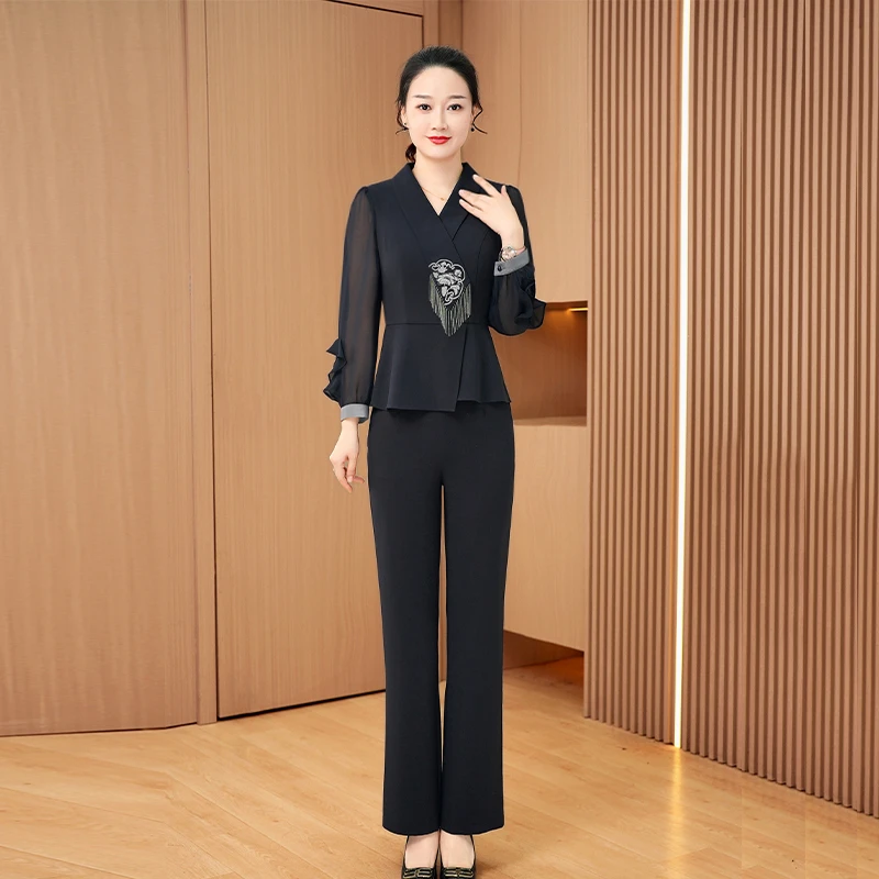 【上衣+裤子】优雅新款气质时尚休闲收腰显瘦套裤24290-LDD