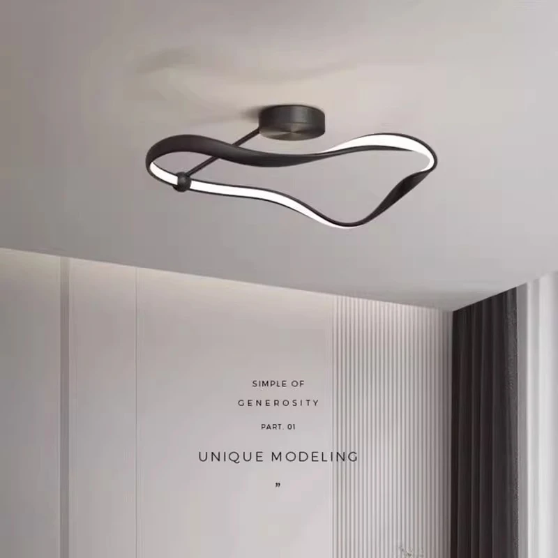 极简现代简约卧室led吸顶灯创意新款曲线个性房间前台书房灯吧台