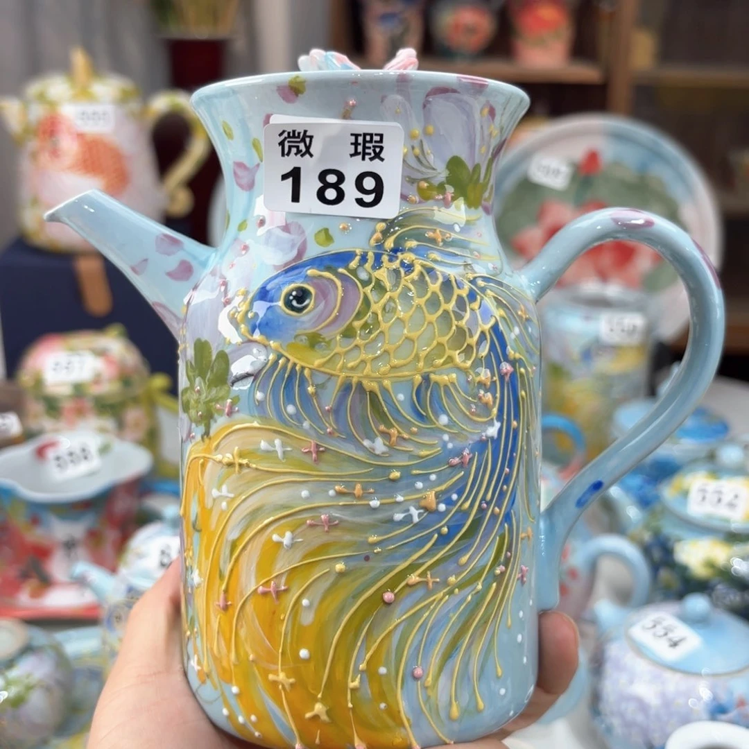 景德镇手绘高温釉下彩陶瓷茶具