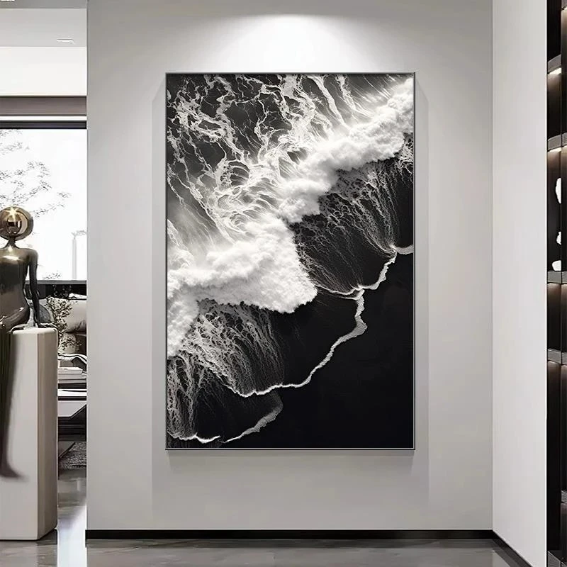 简约入户玄关走廊过道装饰画黑海