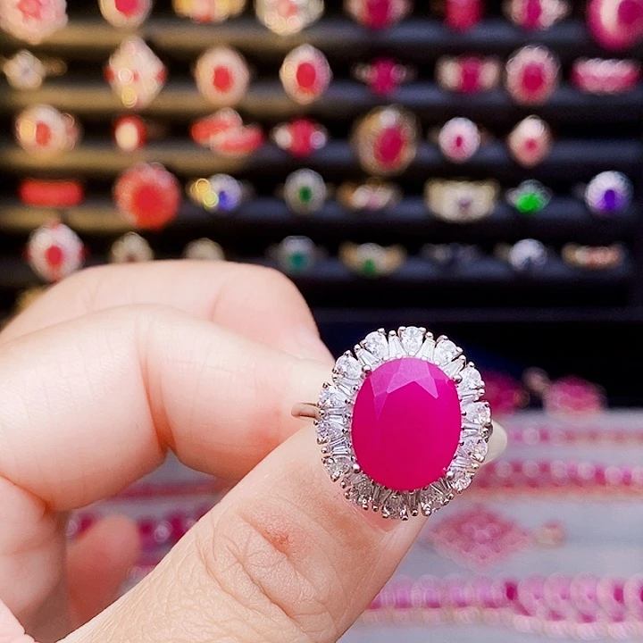 红宝石银S925镶嵌戒指