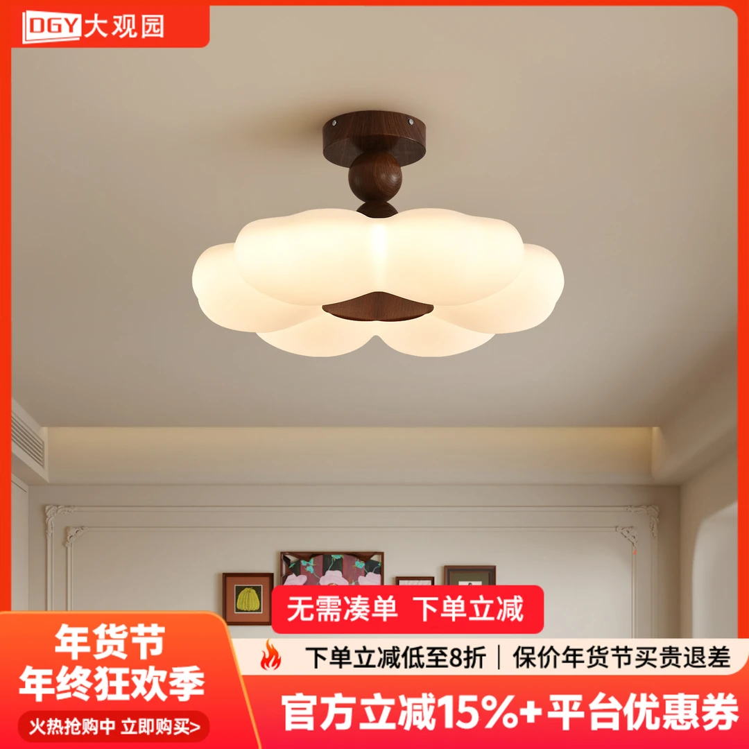 大观园中古风卧室吸顶灯简约年货女孩房间复古书房间护眼灯具357I