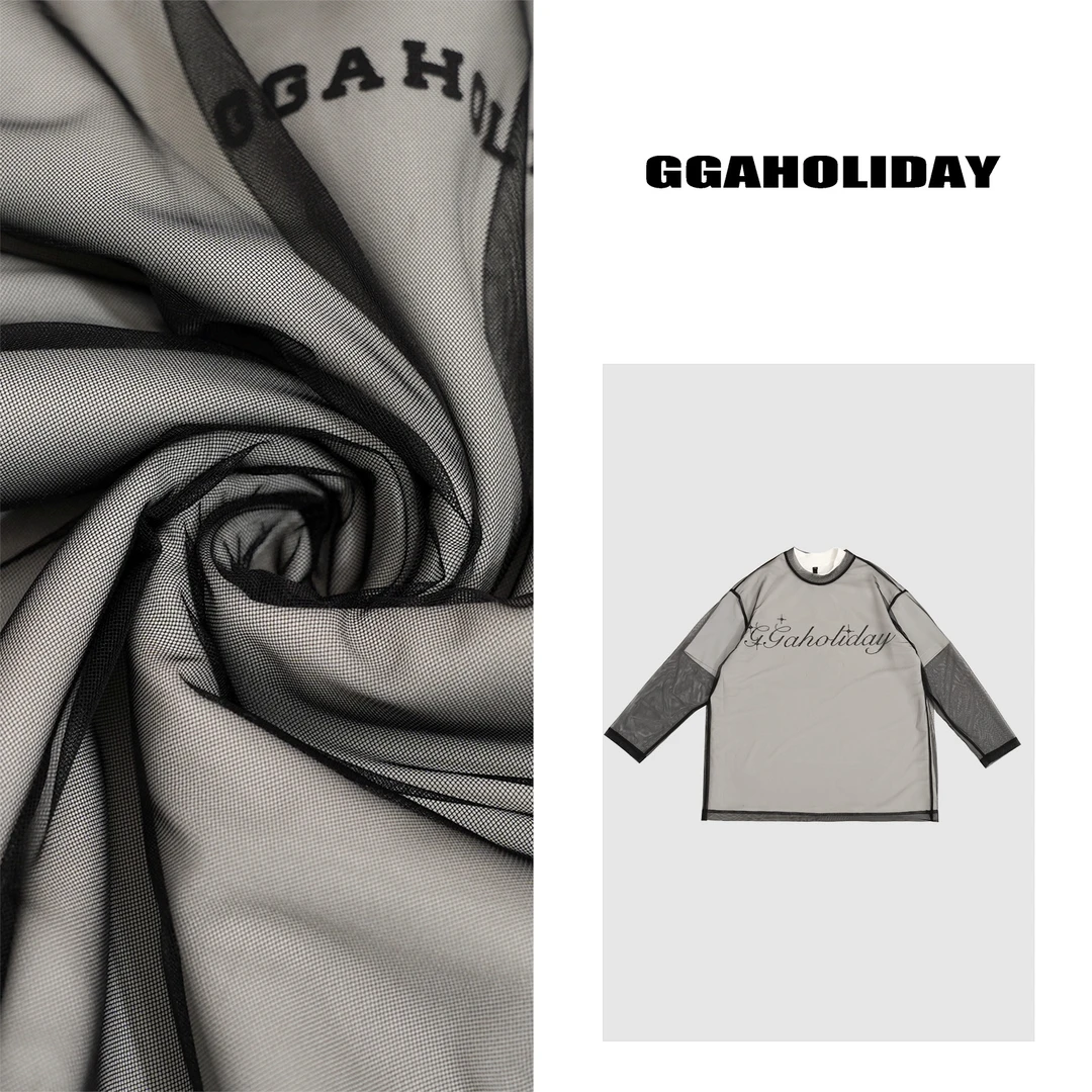 【上新】GG25春季纱网拼接长袖T恤-151047