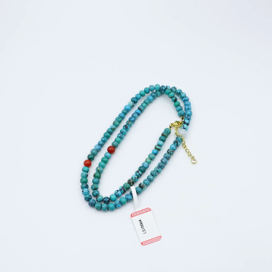 LS70064民国   绿松石  老型小珠 翡翠南红配珠 108脖挂   -HD