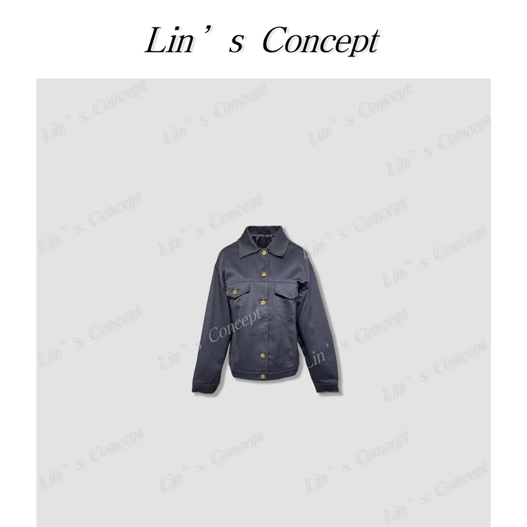 【Lin's concept】极简设计师款斜纹棉布短夹克外套 DL2404732