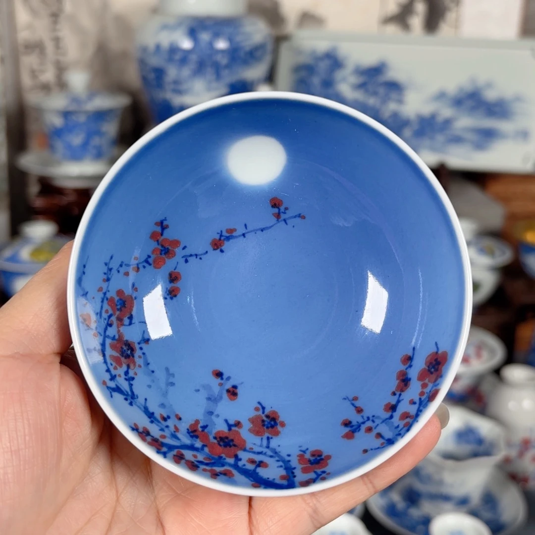 青花瓷器手绘作品陶瓷杯