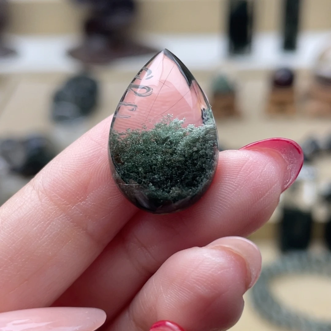 颈饰未镶嵌水晶绿幽灵吊坠