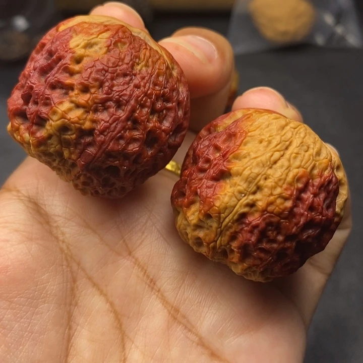 把件文玩核桃41尺牡丹绣球