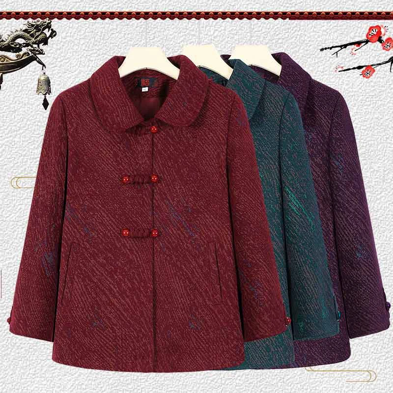 中老年春秋外套妈妈新中式外套奶奶衣服休闲百搭妈妈上衣老人衣服