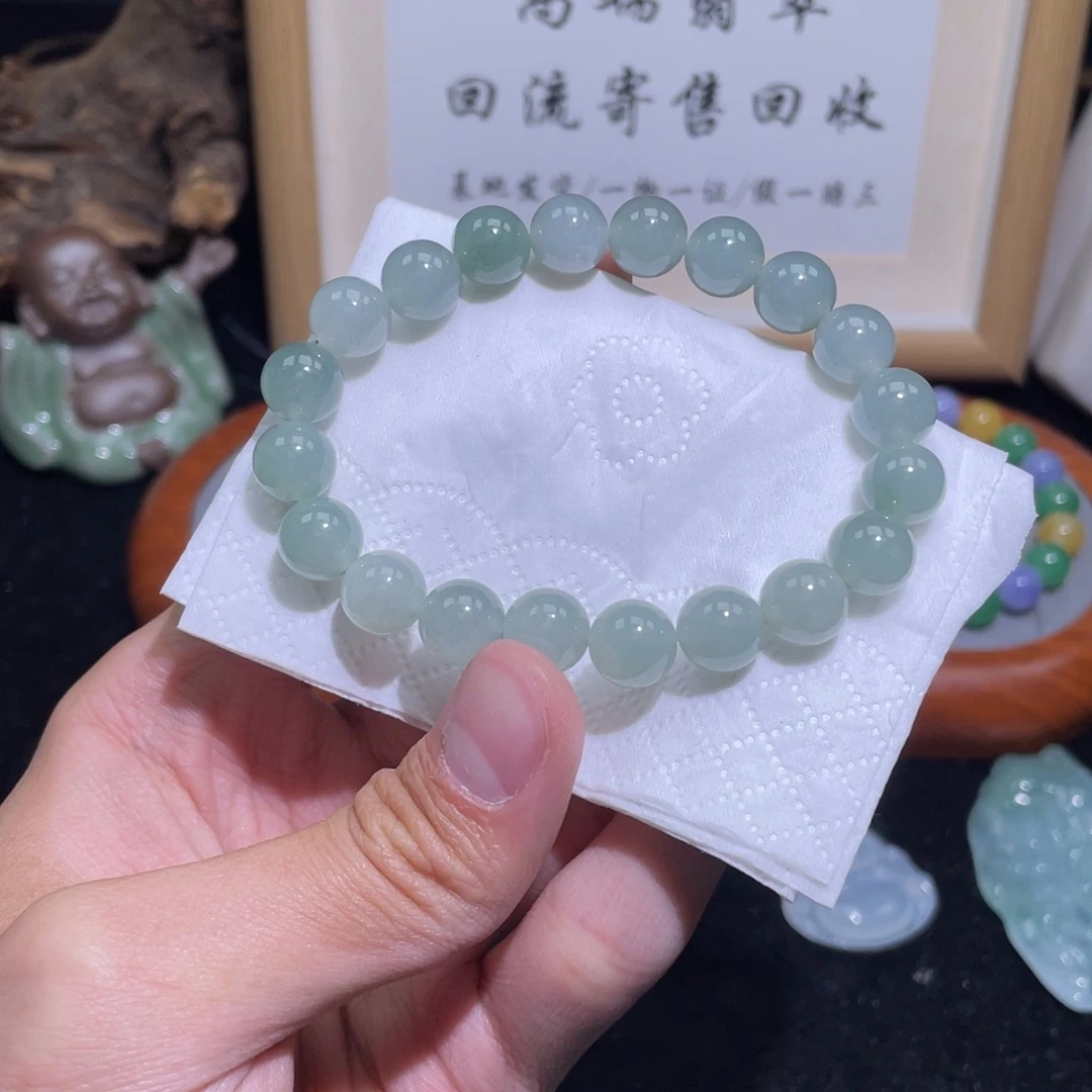 哈***哑定制翡翠未镶嵌手串