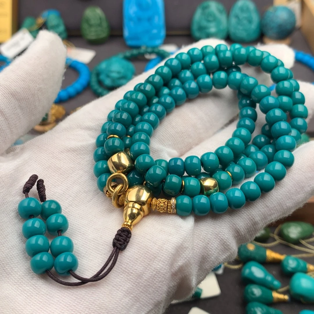 绿松石18K金镶嵌绿松石6.4mm