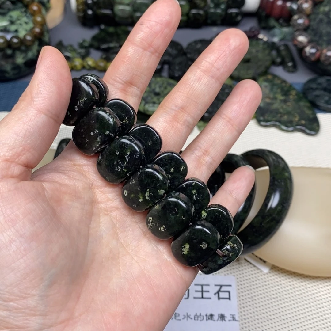 蛇纹石玉手链未镶嵌用****9