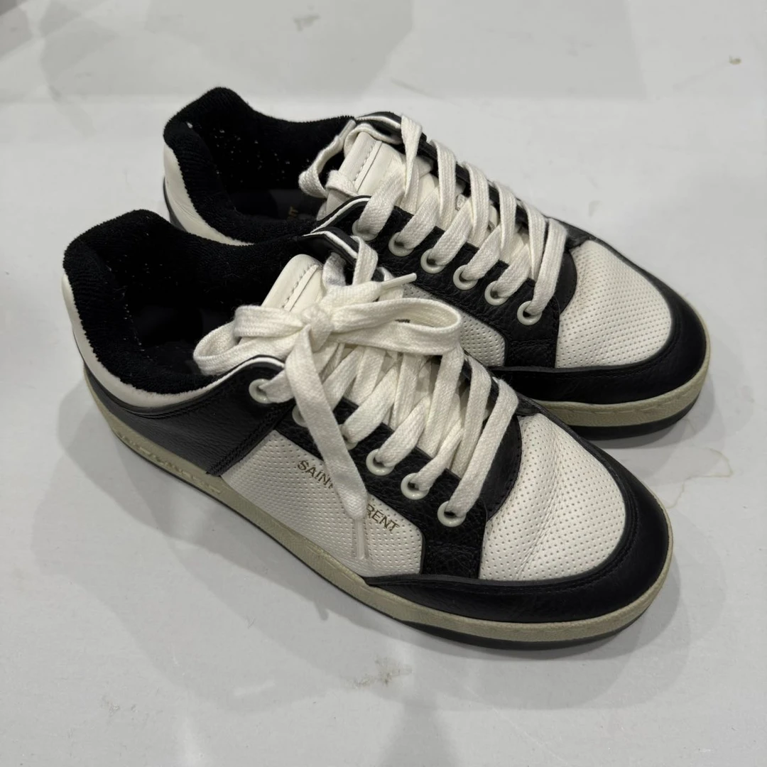 99新 YSL/圣罗兰 YSL 圣罗兰黑白运动鞋 35码