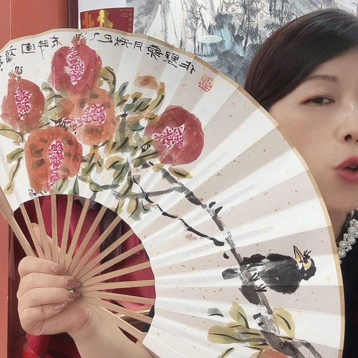 国画桑学飞国画折扇