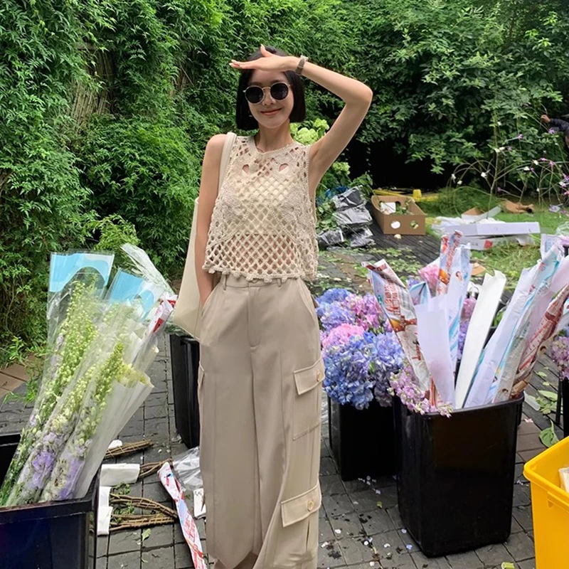 于momo【top黑马休闲套装】套装女夏款工装裤系列QK232064