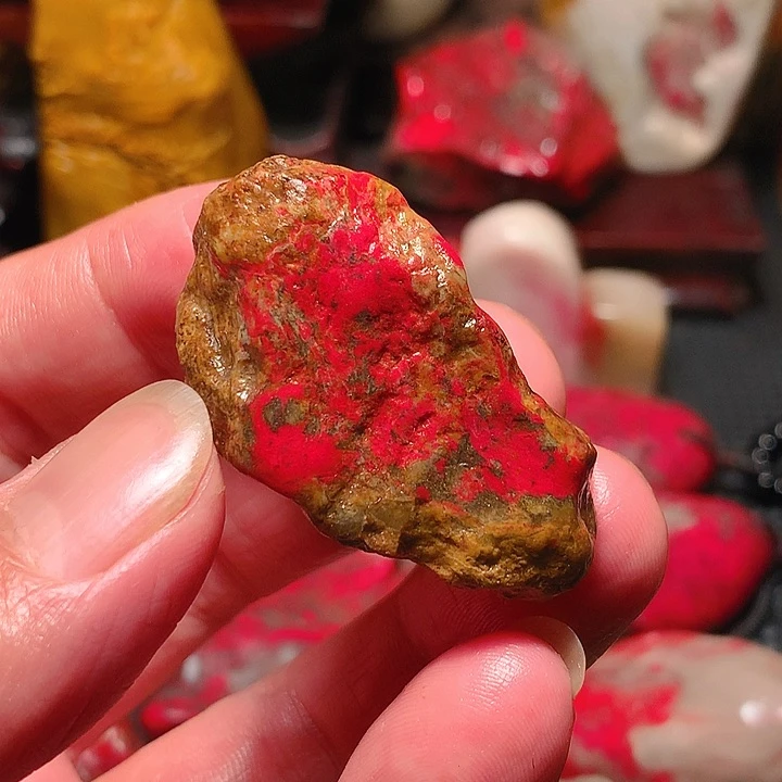 昌化鸡血石一**寒昌化田黄鸡血石28克