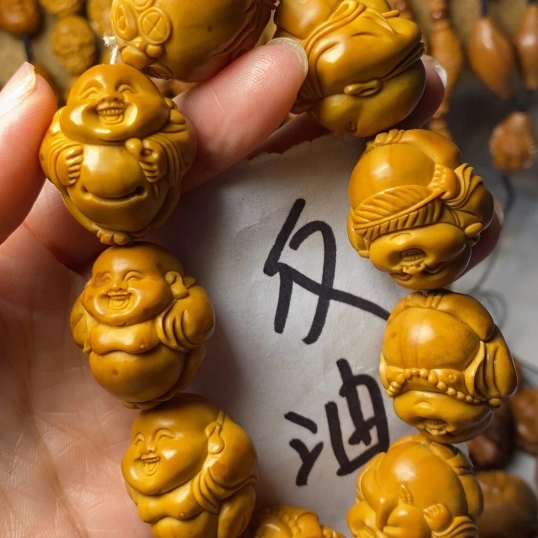 用***8手串/手链橄榄核上色弥勒精品