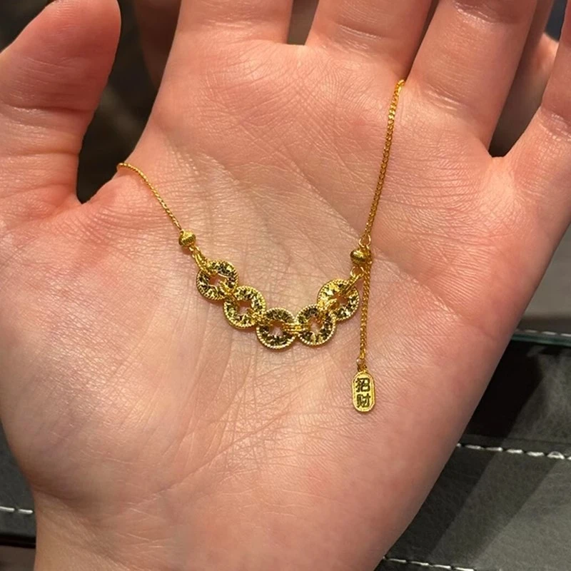 合金项链 素链子项链云锁细轻奢简约小众设计师款锁骨链百搭