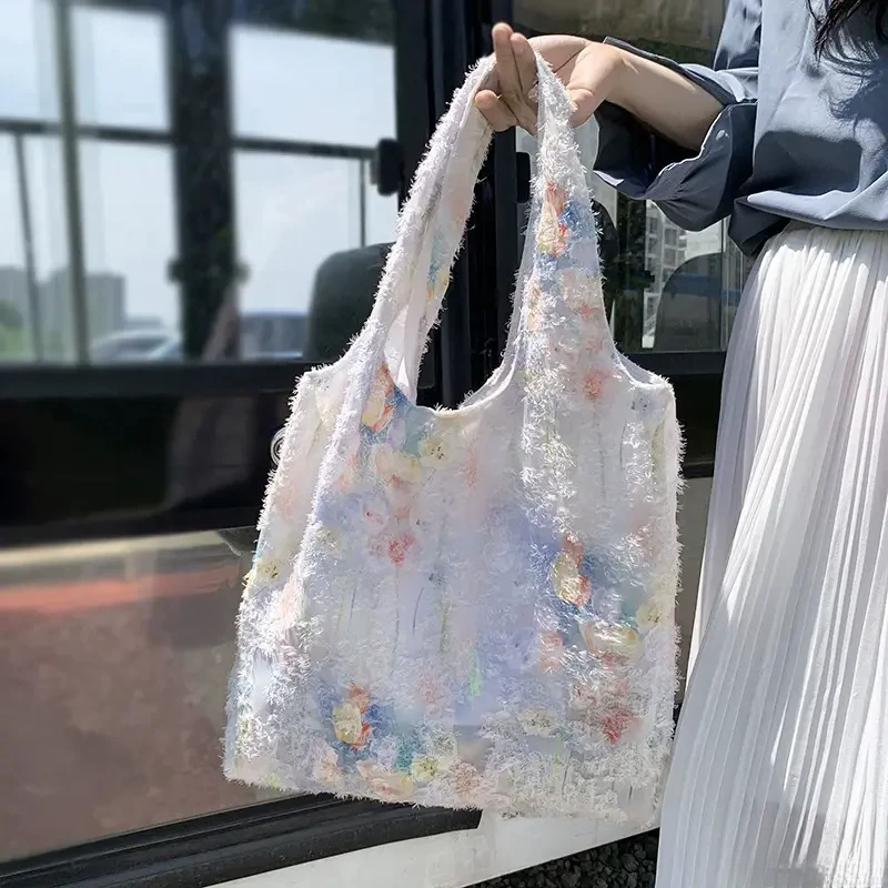 艺术小众设计多巴胺背心腋下布包女学生韩版逛街大容量手提布袋LX
