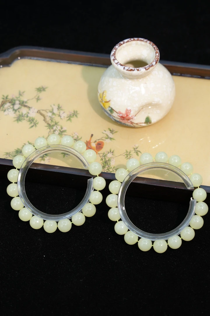 9-10+黄口和田玉圆珠手串多样性发一件JMT3527901（云南玉石溯源）