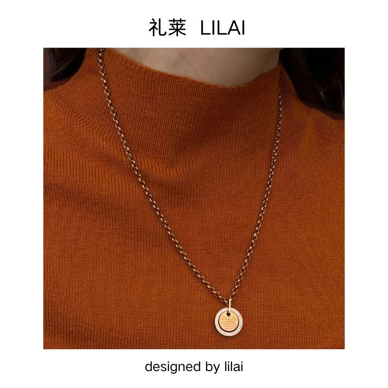 钛钢项链 字母水钻项链简约时尚饰品爆款复古百搭小众气质轻奢