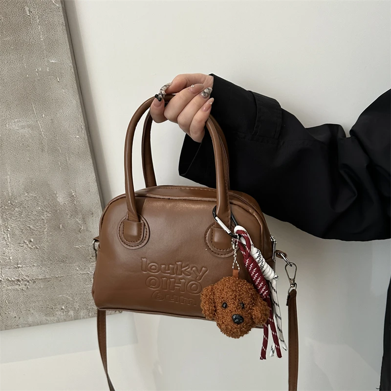 复古波士顿枕头包包女2025新款手提包上班小拎包单肩斜挎包通勤包