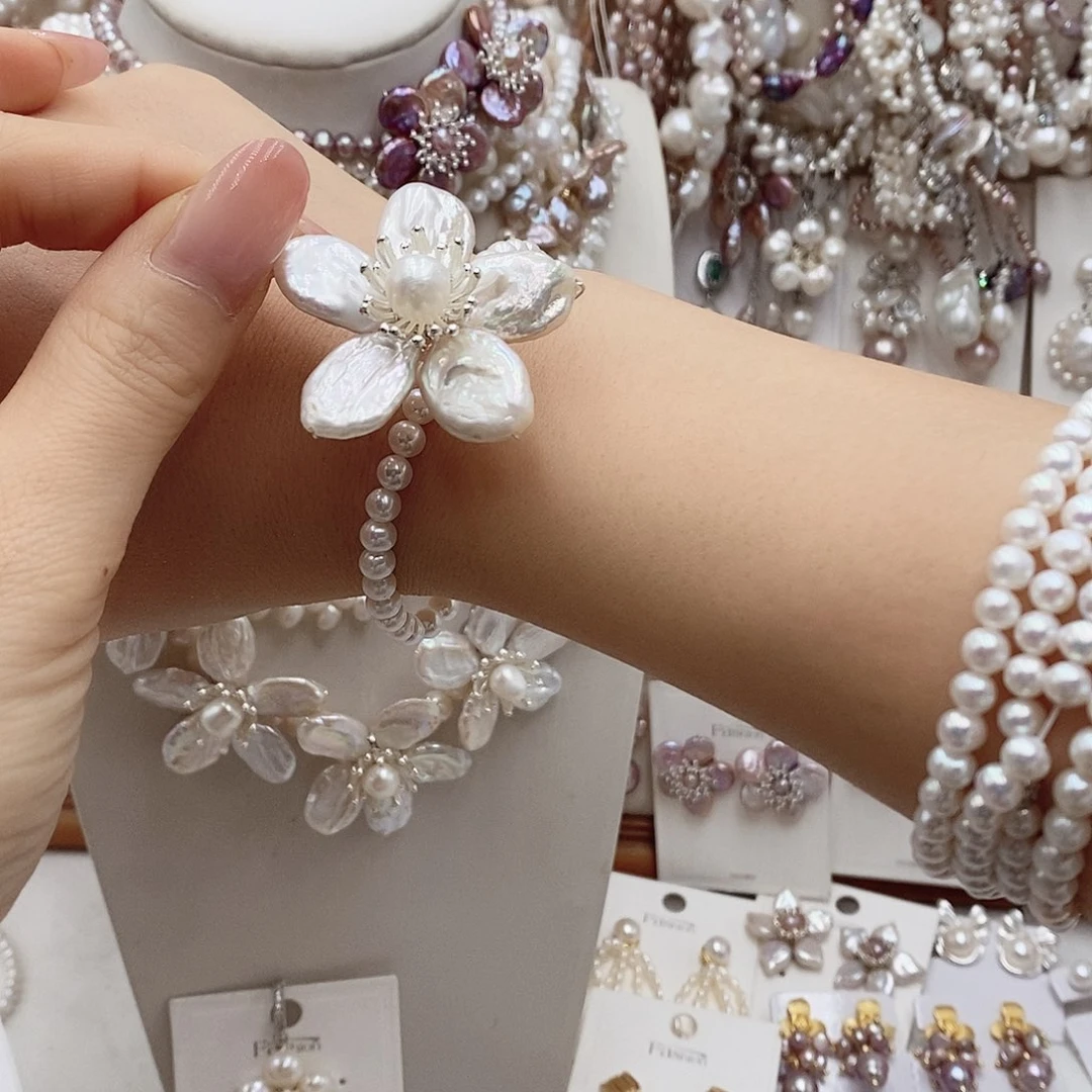 银S925镶嵌淡水珍珠耳饰