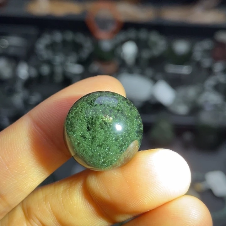 颈饰未镶嵌水晶绿幽灵聚宝盆单珠