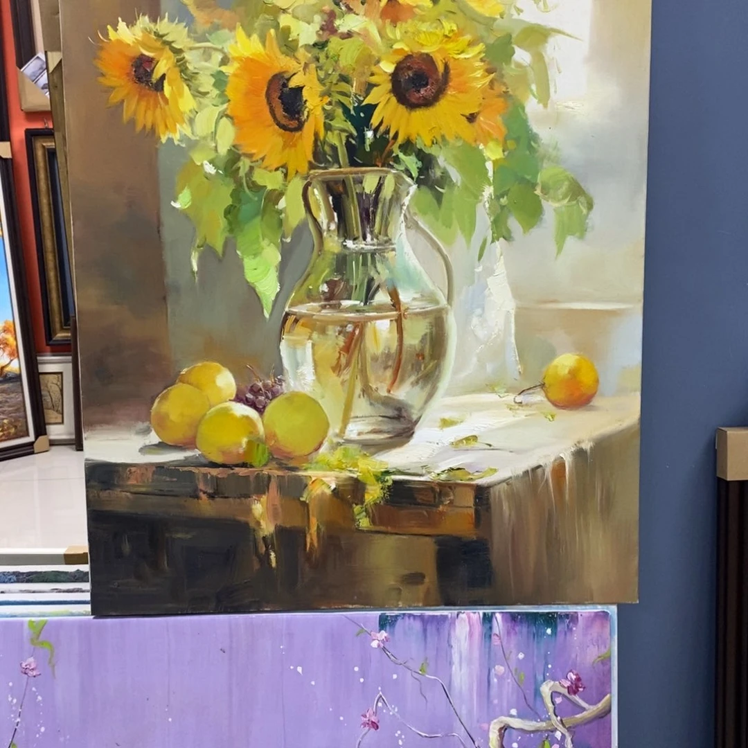 沧*亭手工手绘精品油画带框75+100厘米