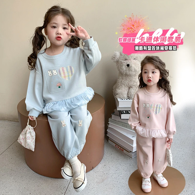 女童2025新款套装秋装洋气儿童卫衣小童裤子春秋季宝宝运动两件套
