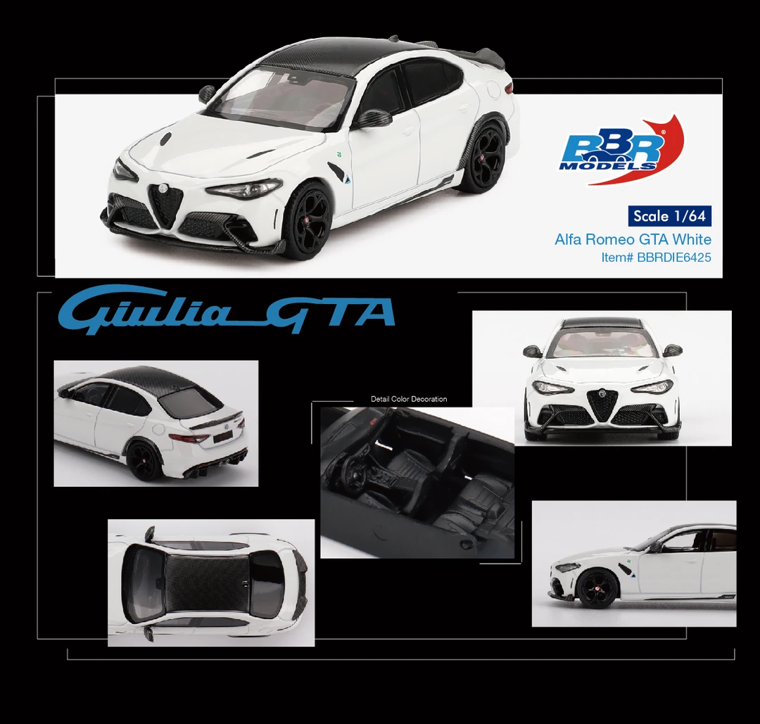 BBR 1:64 阿尔法罗密欧 Giulia GTA 白色 合金汽车模型