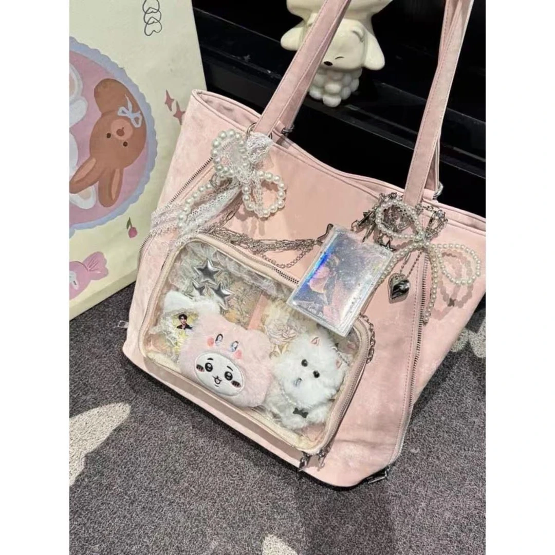 日系痛包潮流新款百搭大容量单肩托特包上课通勤时尚休闲双肩包px