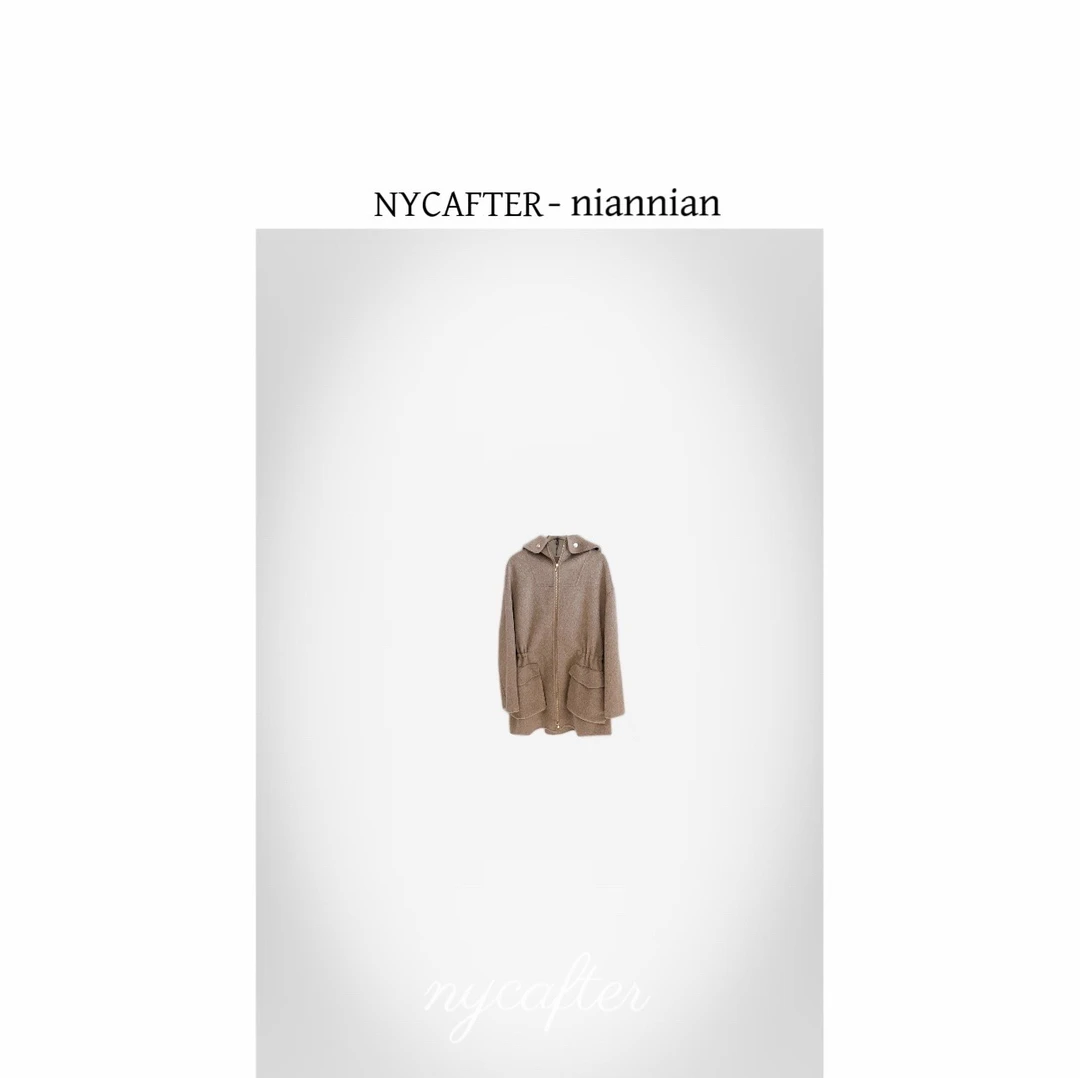 手工缝制拉链连帽大衣双面呢yy1518