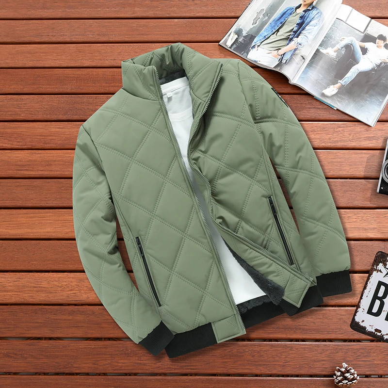 星澜森男士棉袄冬季新款加绒加厚运动外套休闲立领宽松保暖防寒