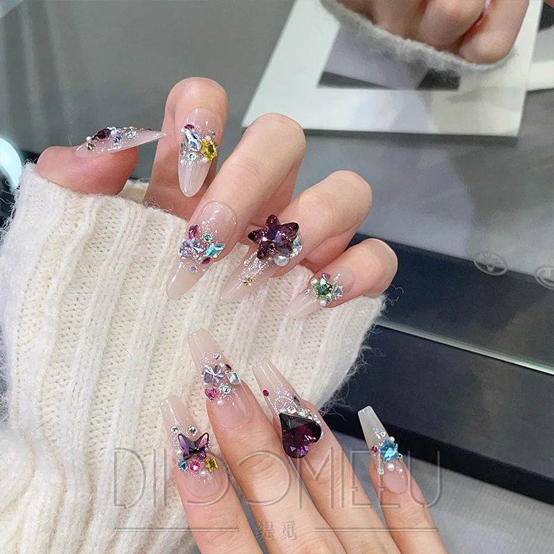 【小魔仙】缇觅轻奢歪心全华子钻纯手工可拆卸式穿戴甲