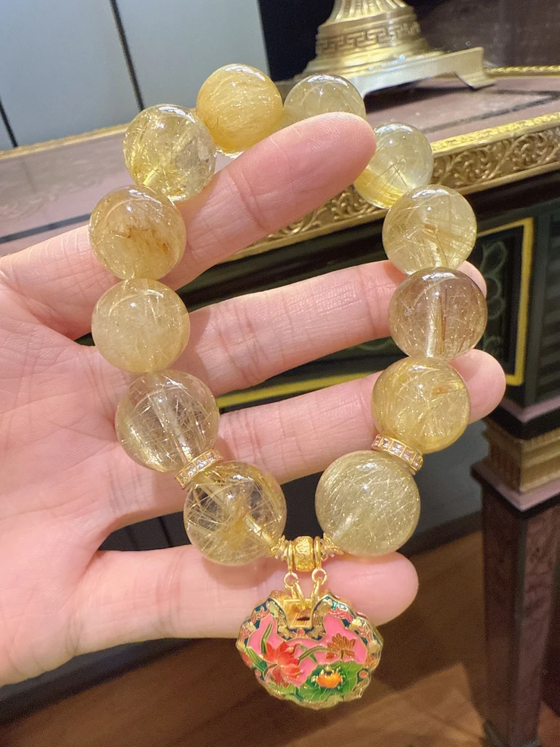 G6611未镶嵌金发晶手串