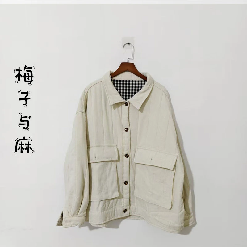 【大梅子推荐】设计款亚麻翻领棉服JG5555A