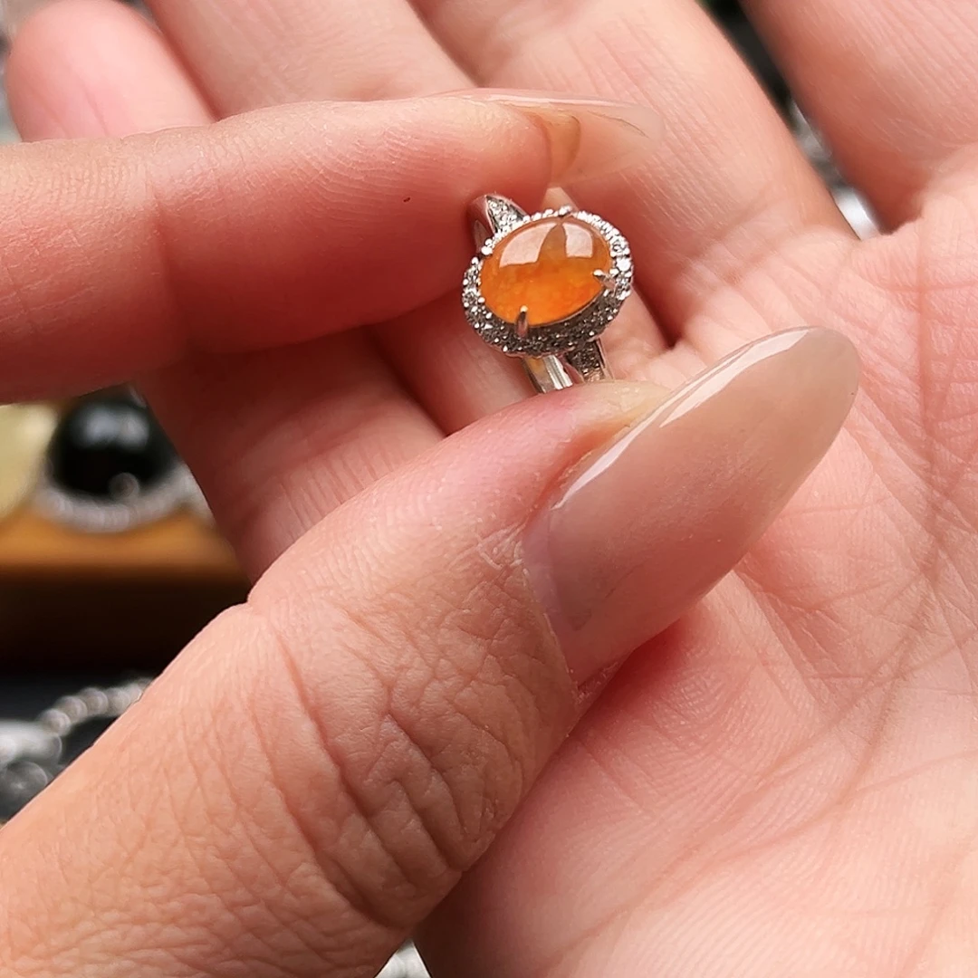 翡翠银S925镶嵌戒指