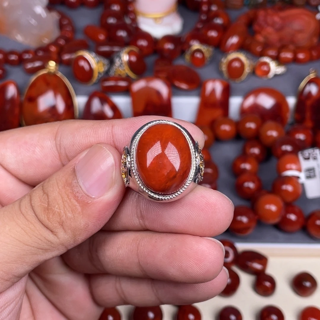 航***…南红玛瑙未镶嵌南红戒指