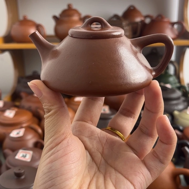 茶壶紫砂120cc朱泥半手
