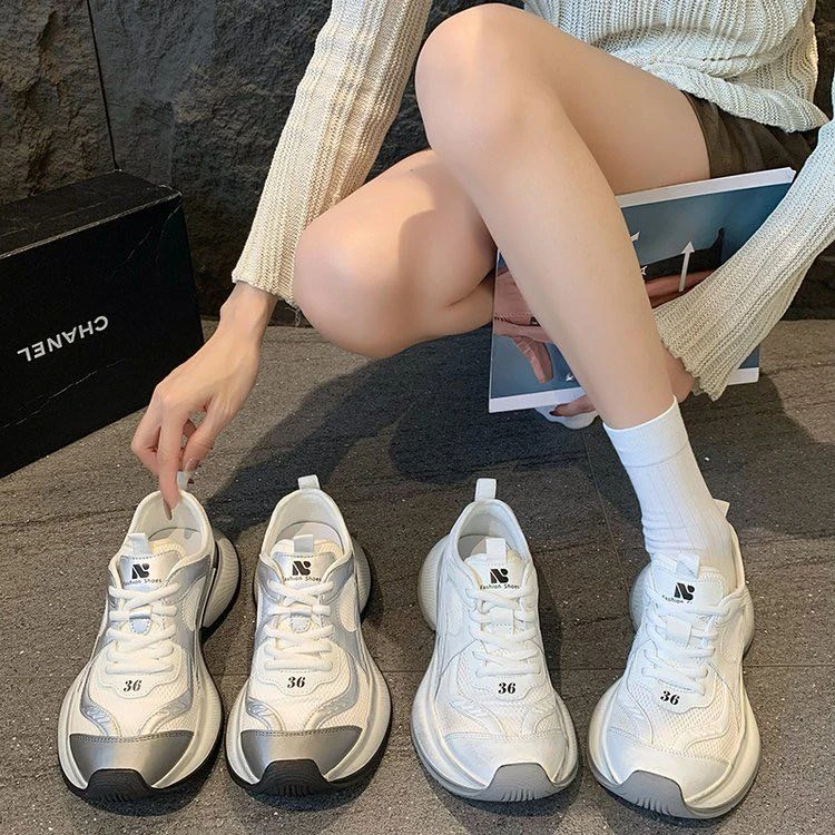 【薛】25年新款百搭爆款厚底小白鞋软底透气跑鞋/时尚经典女鞋5518