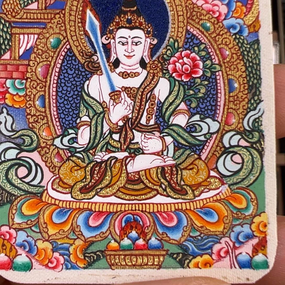 光***年吊坠虚空藏唐卡绘画作品